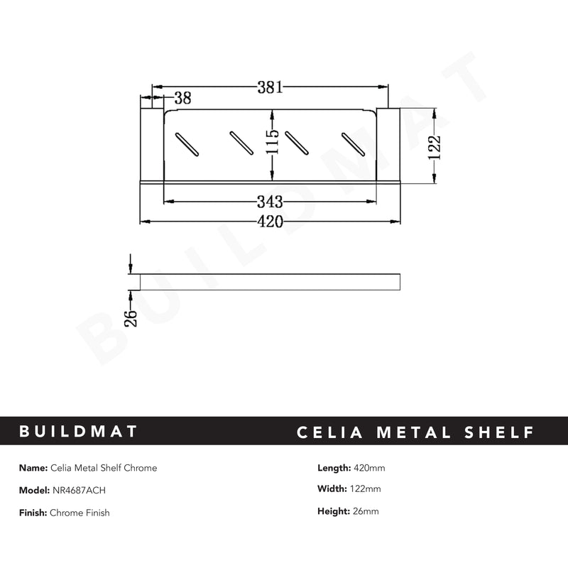 Celia Metal Shelf Chrome
