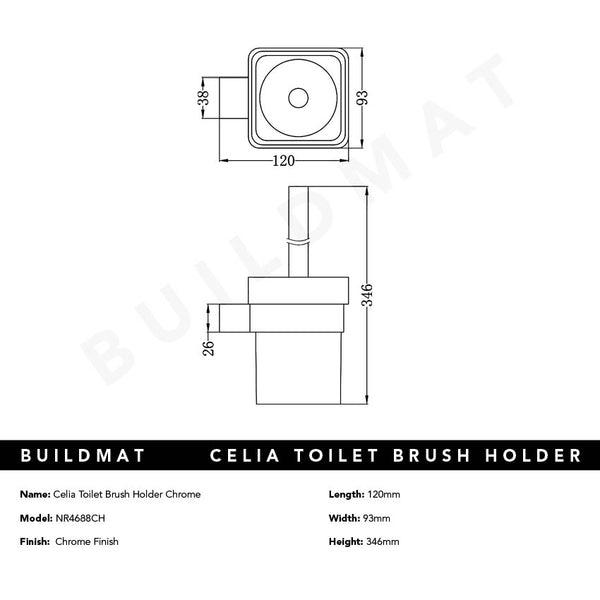 Nero Celia Toilet Brush Holder Chrome