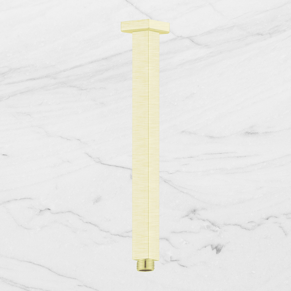 Nero Square Ceiling Arm 300mm Brushed Gold