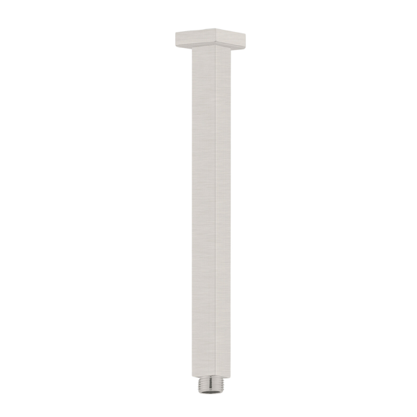 Nero Square Ceiling Arm 300mm Brushed Nickel