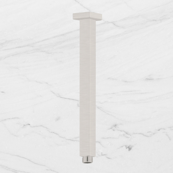 Nero Square Ceiling Arm 300mm Brushed Nickel