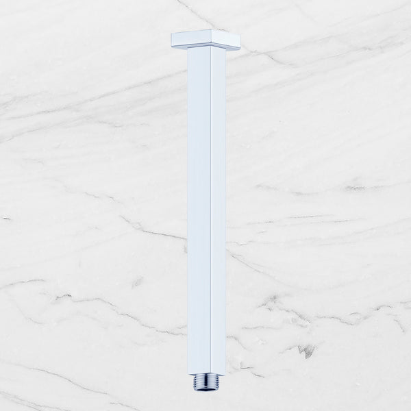 Nero Square Ceiling Arm 300mm Chrome