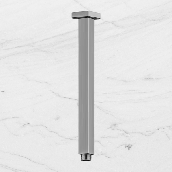 Nero Square Ceiling Arm 300mm Brushed Gunmetal