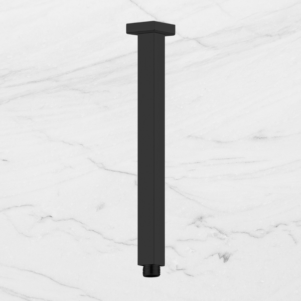 Nero Square Ceiling Arm 300mm Matte Black