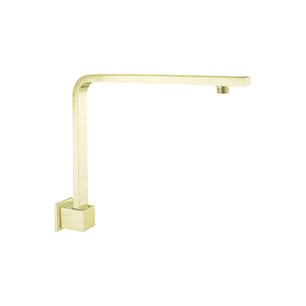 Nero Square Swivel Shower Arm Brushed Gold