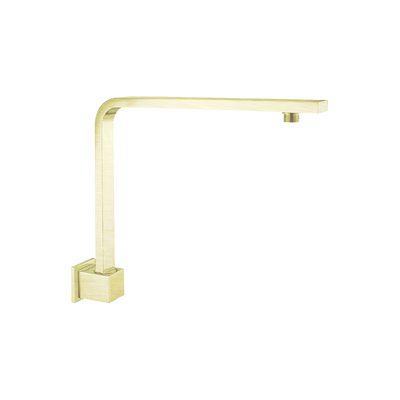 Nero Square Swivel Shower Arm Brushed Gold