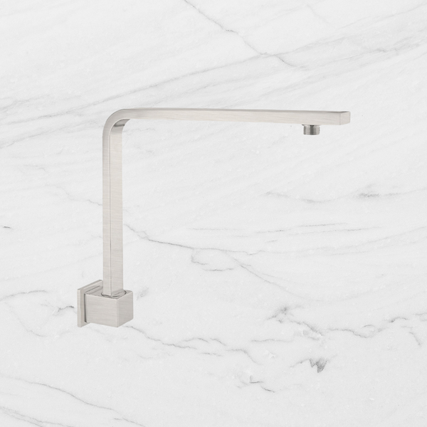 Nero Square Swivel Shower Arm Brushed Nickel
