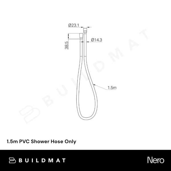Nero 1.5m PVC Shower Hose Only Brushed Gold
