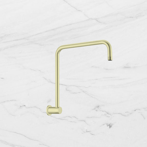 Nero Round Swivel Shower Arm Brushed Gold