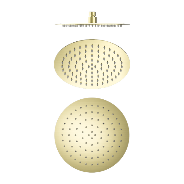 Nero 250mm Round Stainless Steel Shower Head 250mm 4 Star Rating Brushed Gold