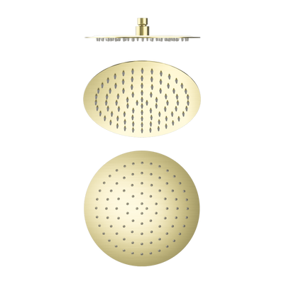Nero 250mm Round Stainless Steel Shower Head 250mm 4 Star Rating Brushed Gold