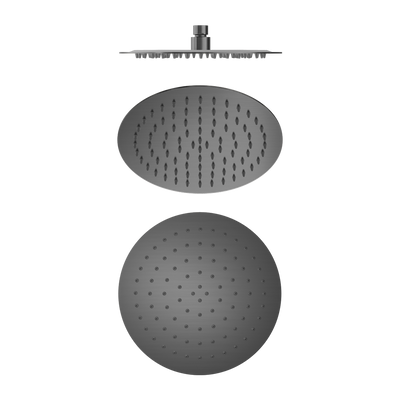 Nero 250mm Round Stainless Steel Shower Head 4 Star Rating Brushed Gunmetal