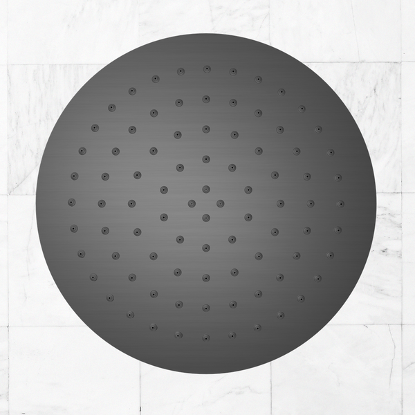 Nero 250mm Round Stainless Steel Shower Head 4 Star Rating Brushed Gunmetal