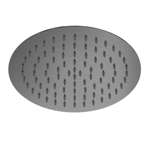 Nero 250mm Round Stainless Steel Shower Head 4 Star Rating Brushed Gunmetal