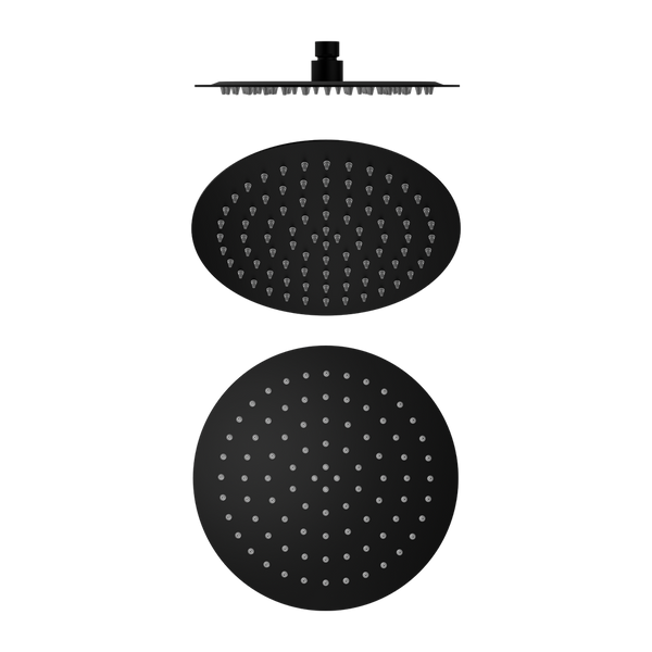 Nero 250mm Round Stainless Steel Shower Head 250mm 4 Star Rating Matte Black