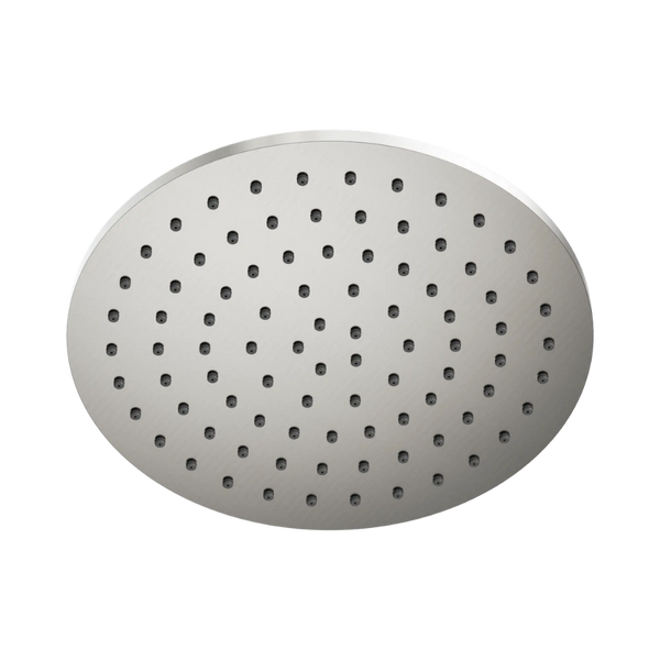Nero 250mm Round Metal Shower Head II Brushed Nickel
