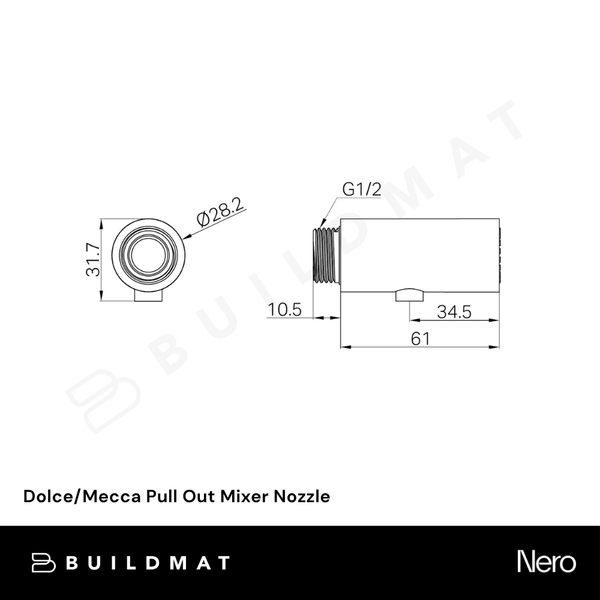 Nero Dolce/Mecca Pull Out Mixer Nozzle Chrome