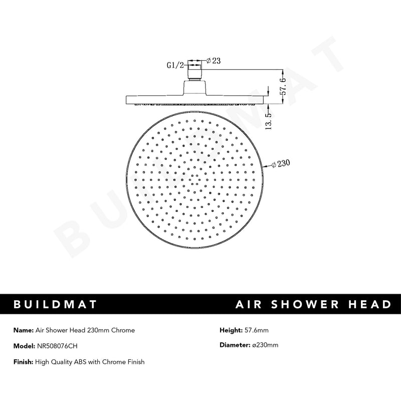 Air Shower Head Chrome