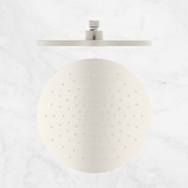 Nero Round ABS Shower Head 250mm Brushed Nickel