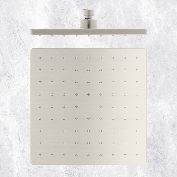 Nero Square ABS Shower Head 250mm Brushed Nickel