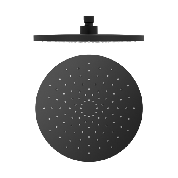 Nero Round ABS Shower Head 250mm Matte Black