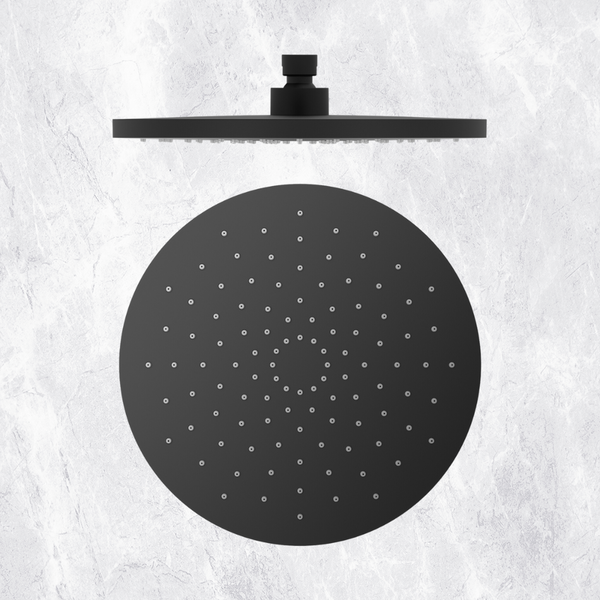Nero Round ABS Shower Head 250mm Matte Black