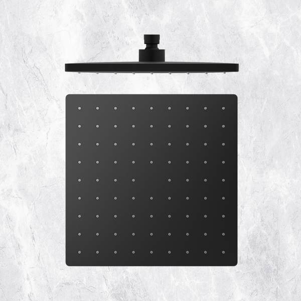 Nero Square ABS Shower Head 250mm Matte Black