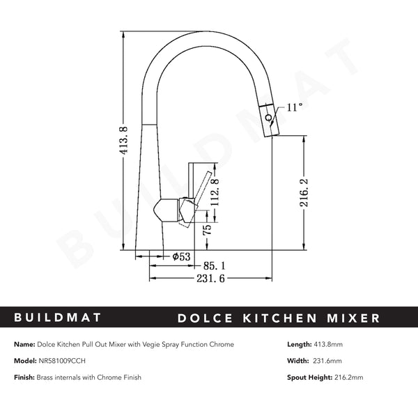 Nero Dolce Pull-Out Sink Mixer with Veggie Spray Function Chrome