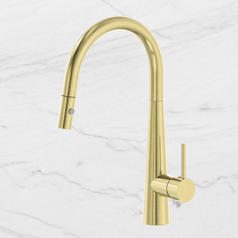 Dolce Pull-Out Sink Mixer with Veggie Spray Function Brushed Gold