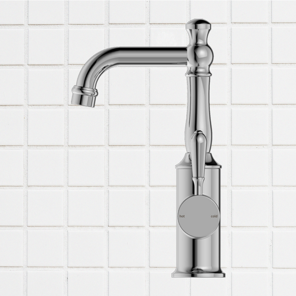 Nero York Basin Mixer with Metal Lever Chrome
