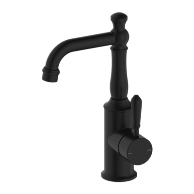 Nero York Basin Mixer with Metal Lever Matte Black