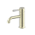 Nero York Straight Basin Mixer With White Porcelain Lever Aged Brass