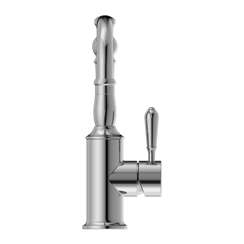 York Basin Mixer Hook Spout with Metal Lever Chrome