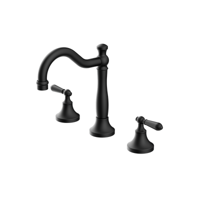 Nero York Basin Set With Metal Lever Matte Black