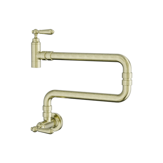 Nero York Wall Mounted Pot Filler Aged Brass