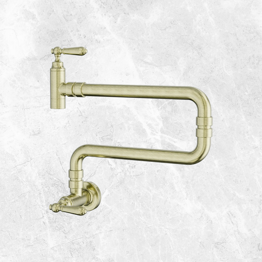 Nero York Wall Mounted Pot Filler Aged Brass