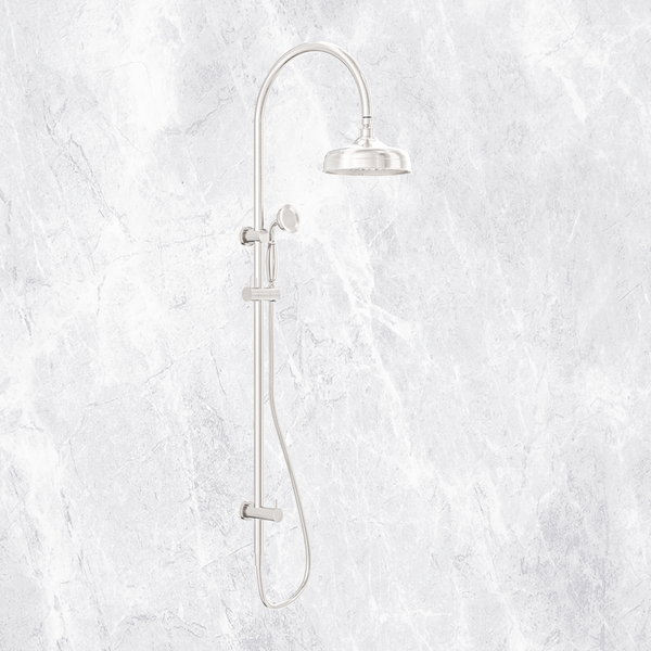 Nero York Twin Shower with Metal Hand Shower Brushed Nickel