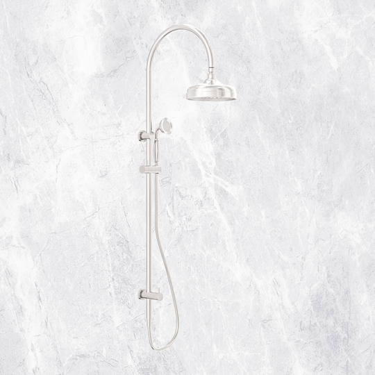 Nero York Twin Shower with Metal Hand Shower Brushed Nickel