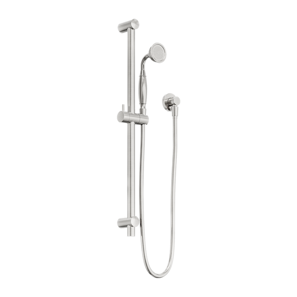 Nero York Shower Rail With Metal Hand Shower Brushed Nickel