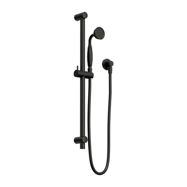 Nero York Shower Rail With Metal Hand Shower Matte Black