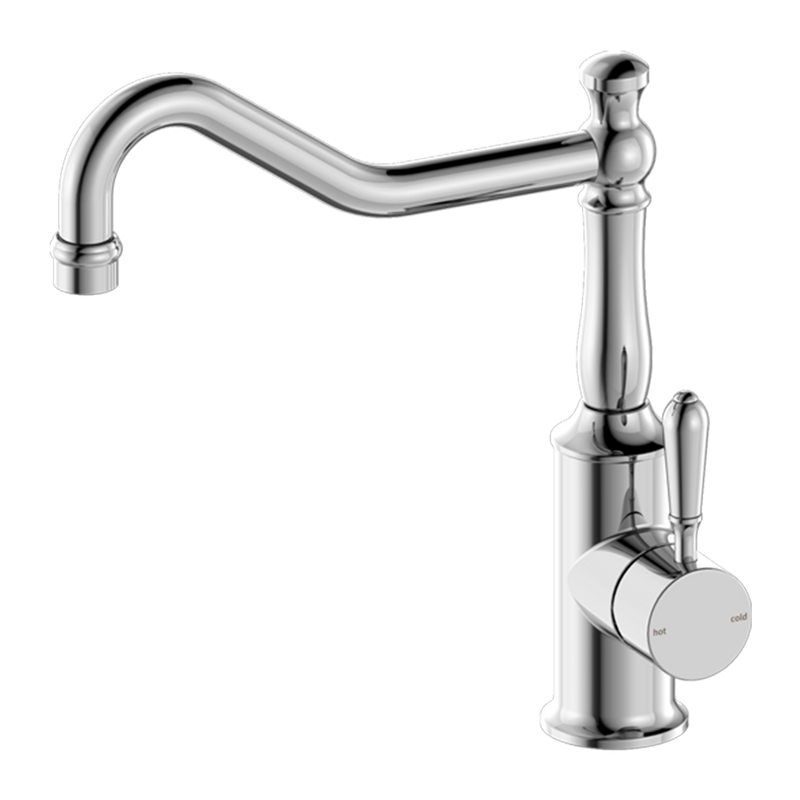 York Kitchen Mixer Hook Spout with Metal Lever Chrome