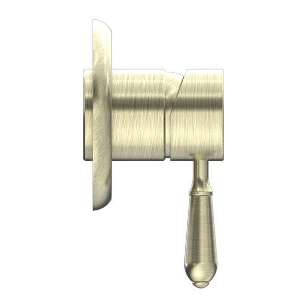 Nero York Shower Mixer with Metal Lever Aged Brass