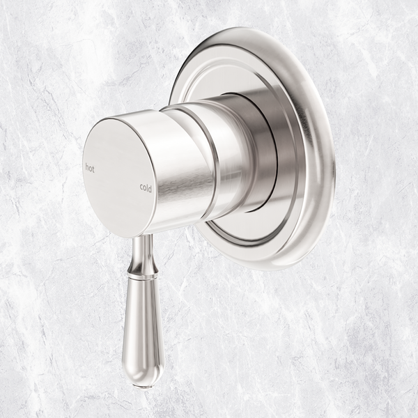 Nero York Shower Mixer with Metal Lever Brushed Nickel
