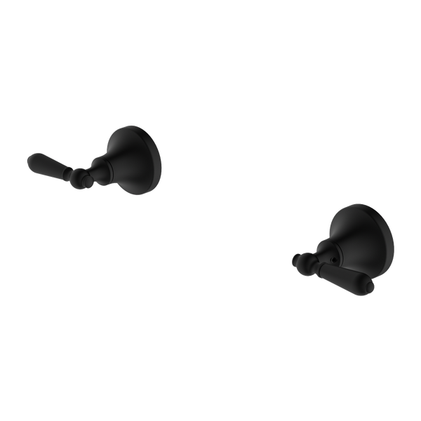 Nero York Wall Top Assemblies with Metal Lever Matte Black