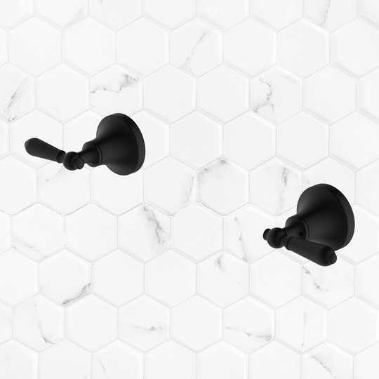 Nero York Wall Top Assemblies with Metal Lever Matte Black
