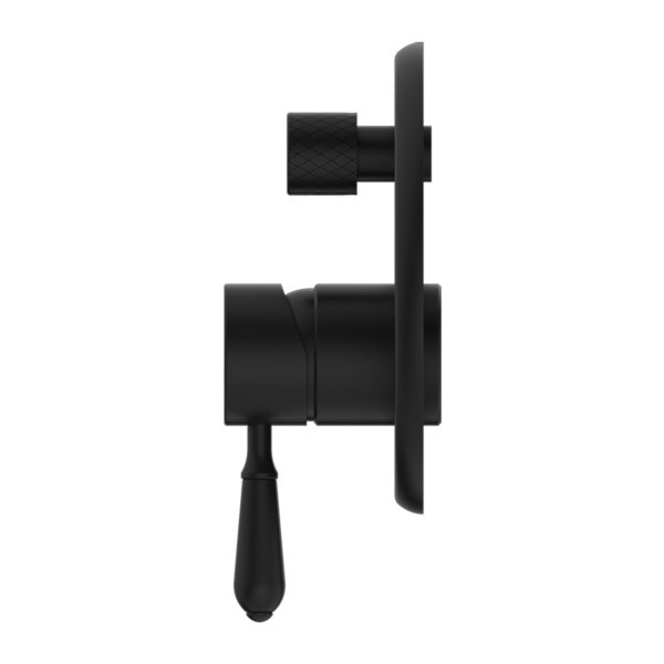 Nero York Shower Mixer with Divertor with Metal Lever Matte Black