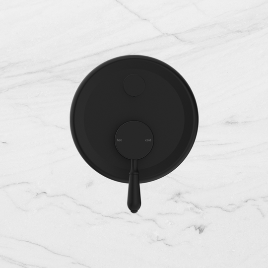 Nero York Shower Mixer with Divertor with Metal Lever Matte Black