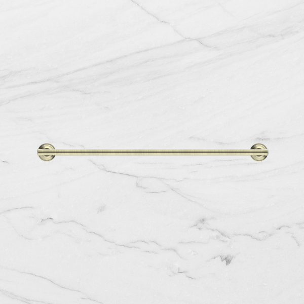 Nero York Single Towel Rail 600mm Aged Brass