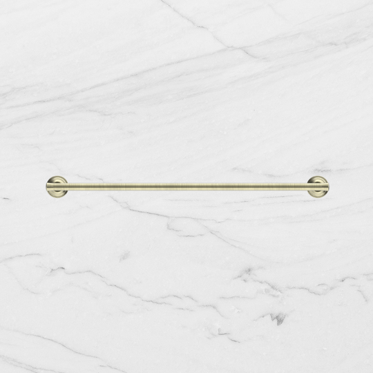 Nero York Single Towel Rail 600mm Aged Brass