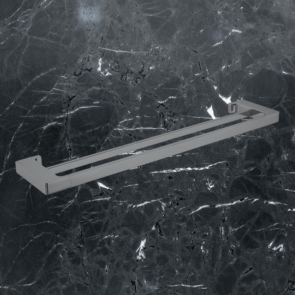 Nero Pearl Double Towel Rail 600mm Gunmetal